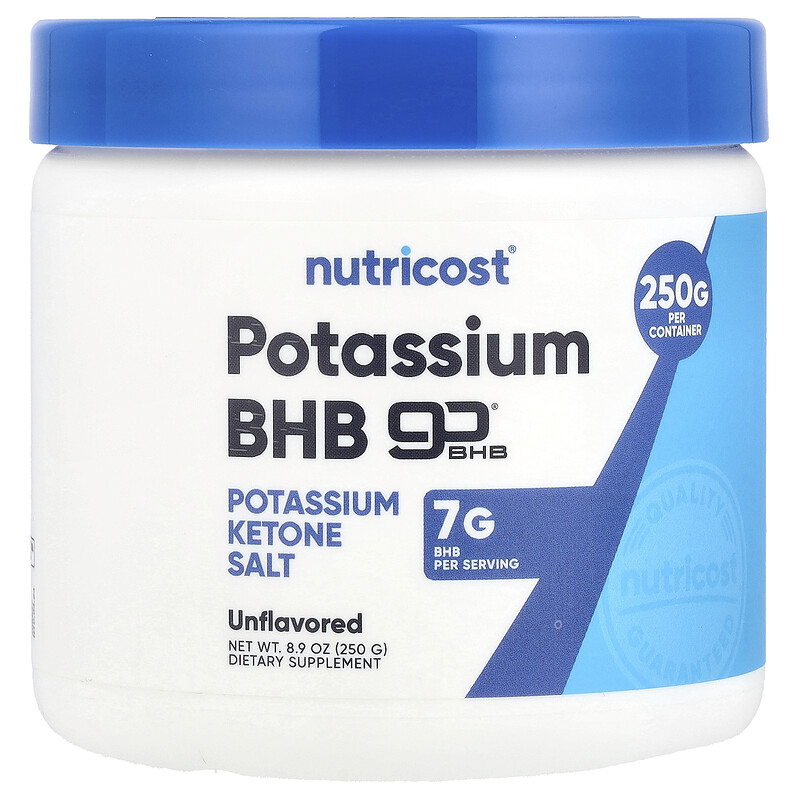 

Nutricost, Калий BHB, goBHB, без добавок, 250 г (8,9 унции)