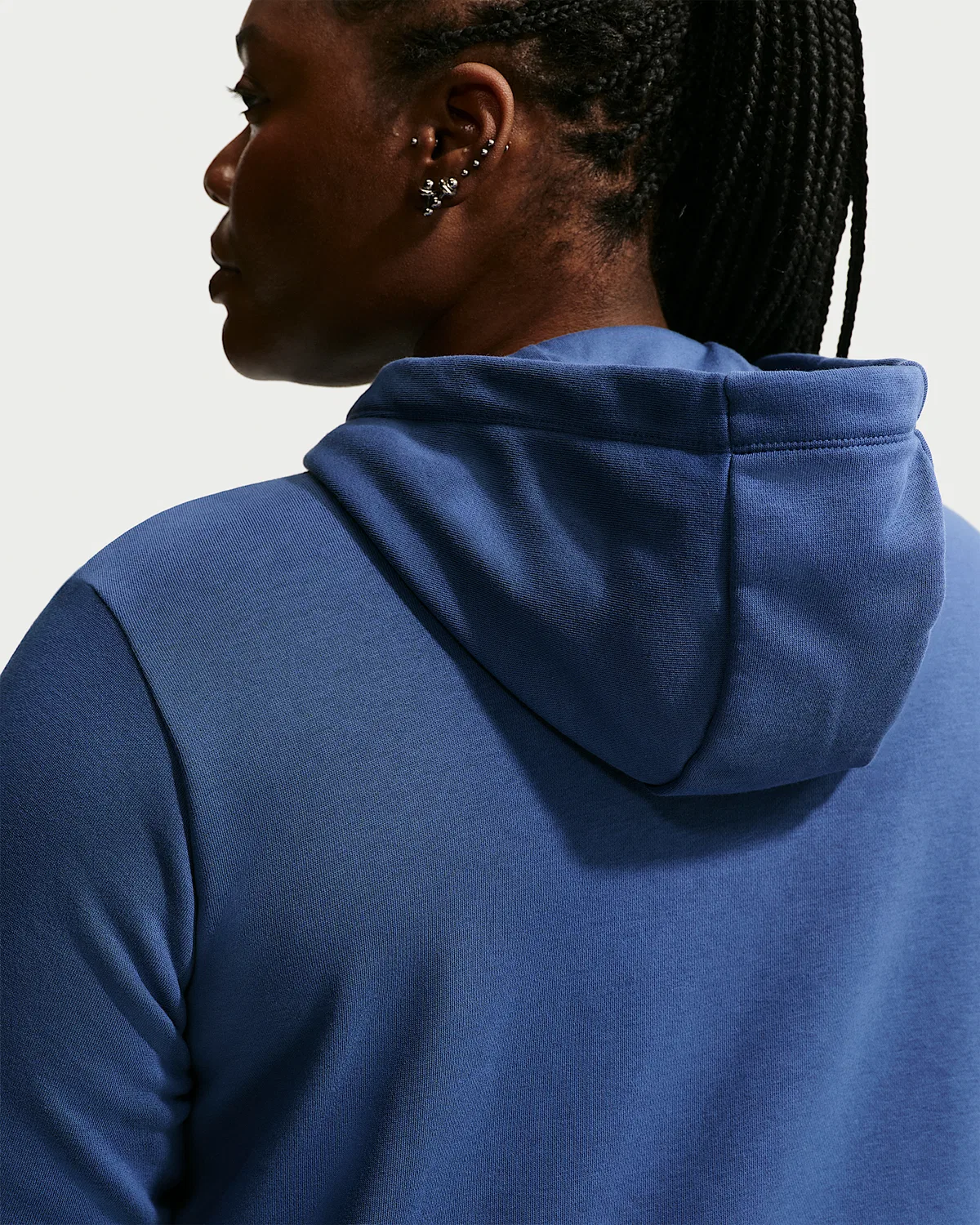 Женская худи на молнии (плюс сайз) Nike Sportswear Club Fleece, Mystic Navy/White — фото 2