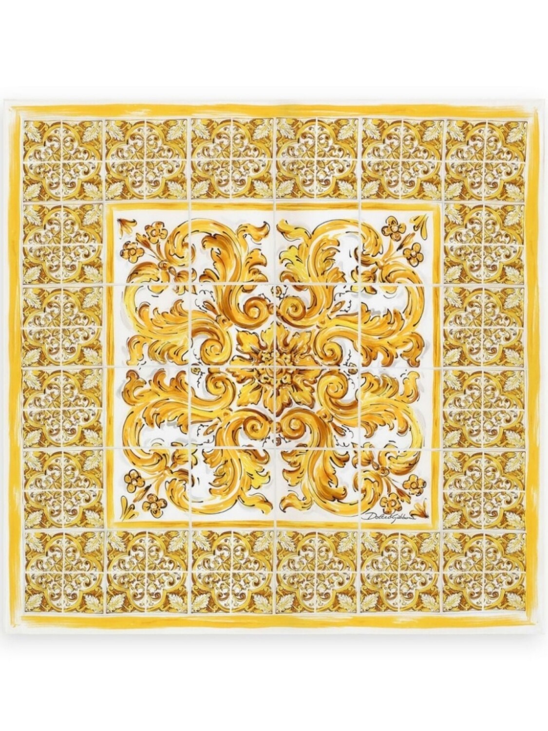 

Dolce & Gabbana шарф с принтом Majolica, желтый