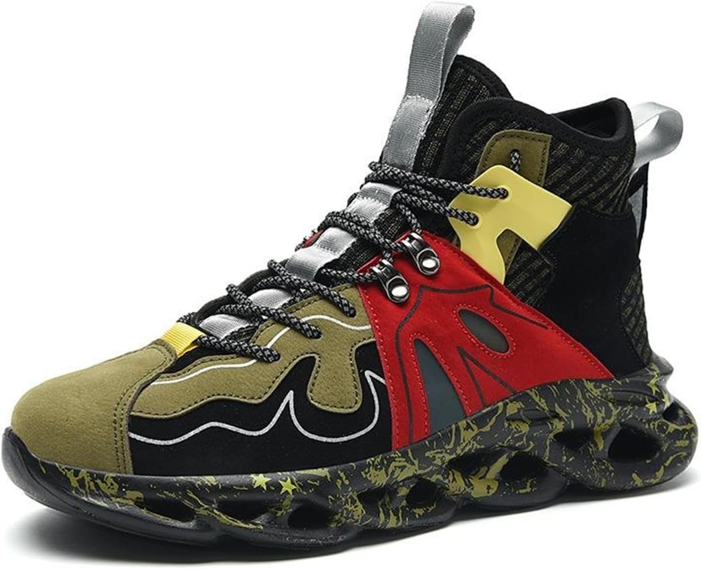 

Мужские высокие кроссовки на шнуровке, легкие беговые кроссовки, теннисные спортивные кроссовки, повседневная обувь для ходьбы Generic, зеленый