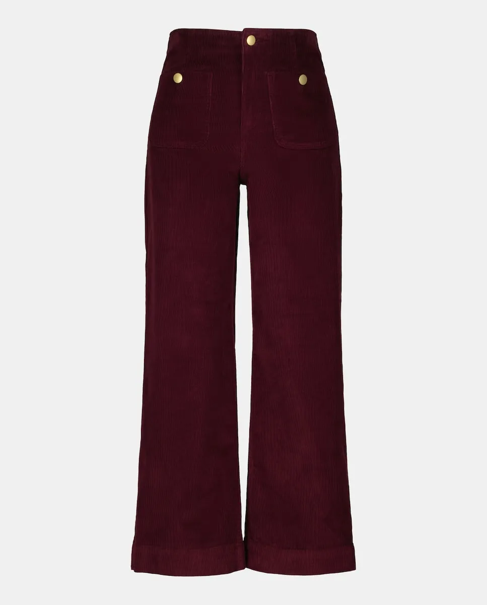 

Женские вельветовые укороченные брюки-кюлоты Easy Wear, бордовый