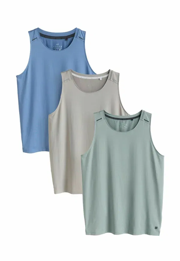 Набор топов 3 шт Next, steel blue sage green grey, стальной синий, шалфейно-зеленый, серый — фото 4