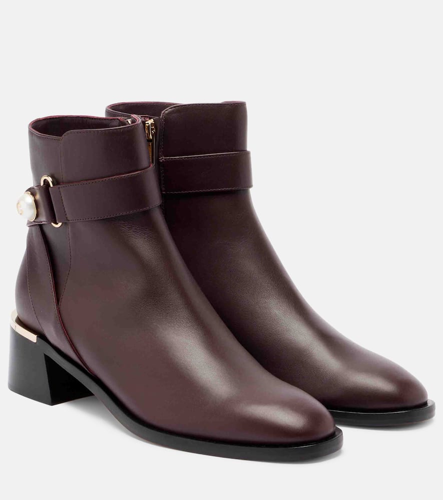 Noor 45 ботинки щиколотка из декорированной кожи Jimmy Choo, Deep Merlo