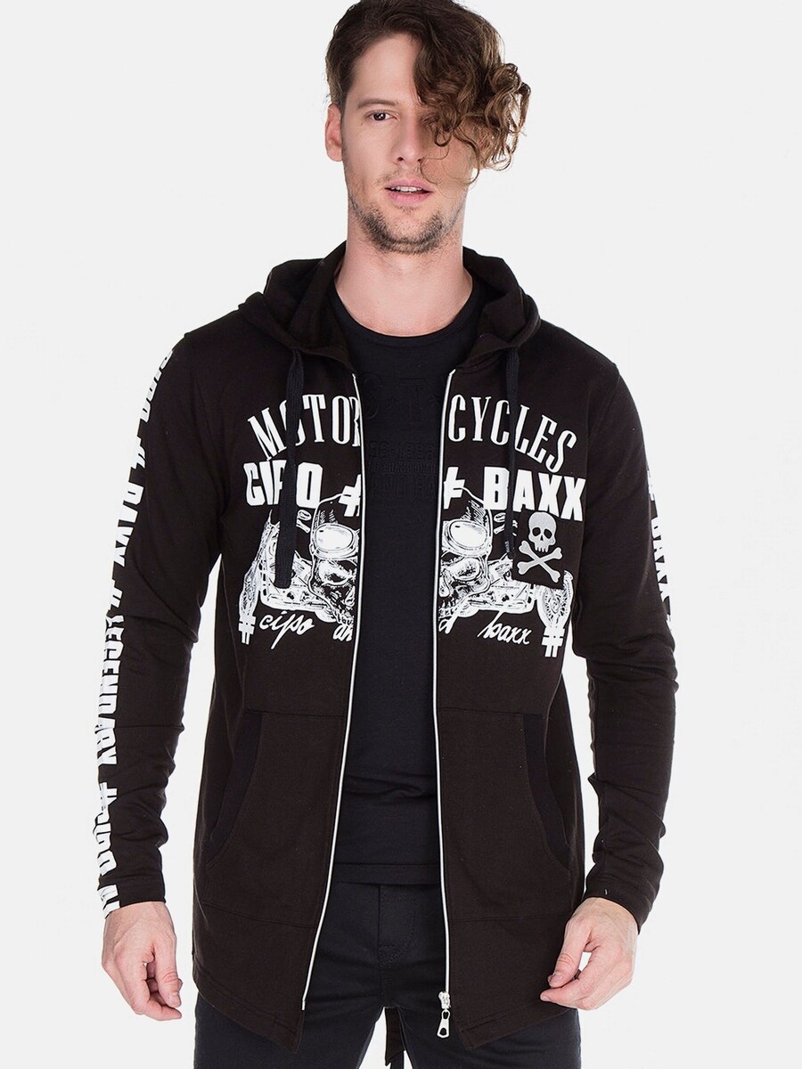 

Толстовка с капюшоном на молнии CIPO & BAXX Zip-Up Hoodie, черный