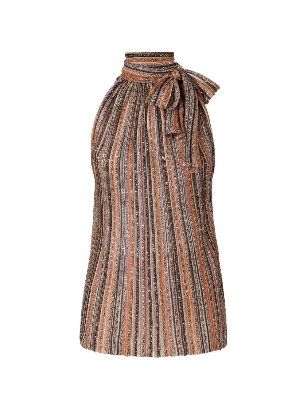 

Топ с полосками и галстуком на шее Missoni, коричневый