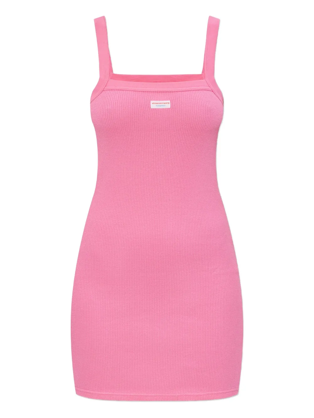 

Платье в рубчик с квадратным вырезом Alexander Wang, розовый