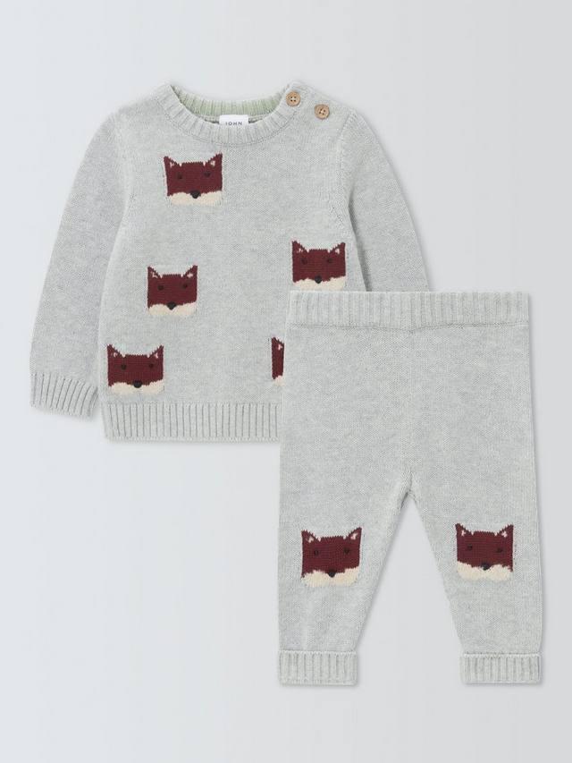 

Комплект из вязаного джемпера и брюк Baby Fox John Lewis, Grey