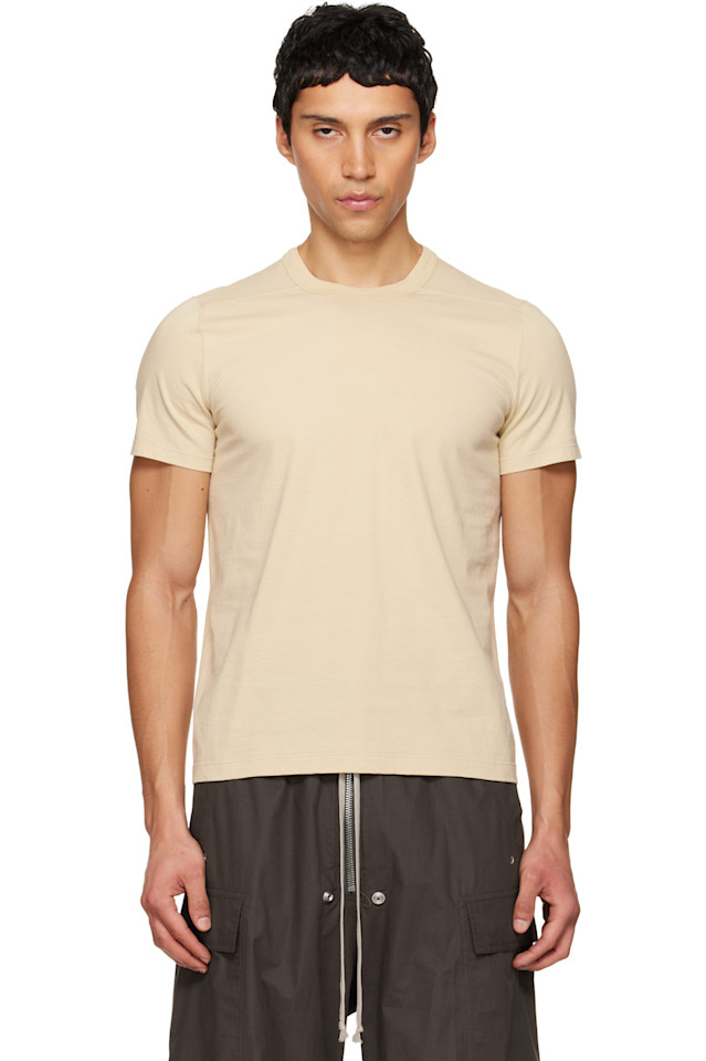 

Rick Owens Бежевая короткая футболка с изображением храма