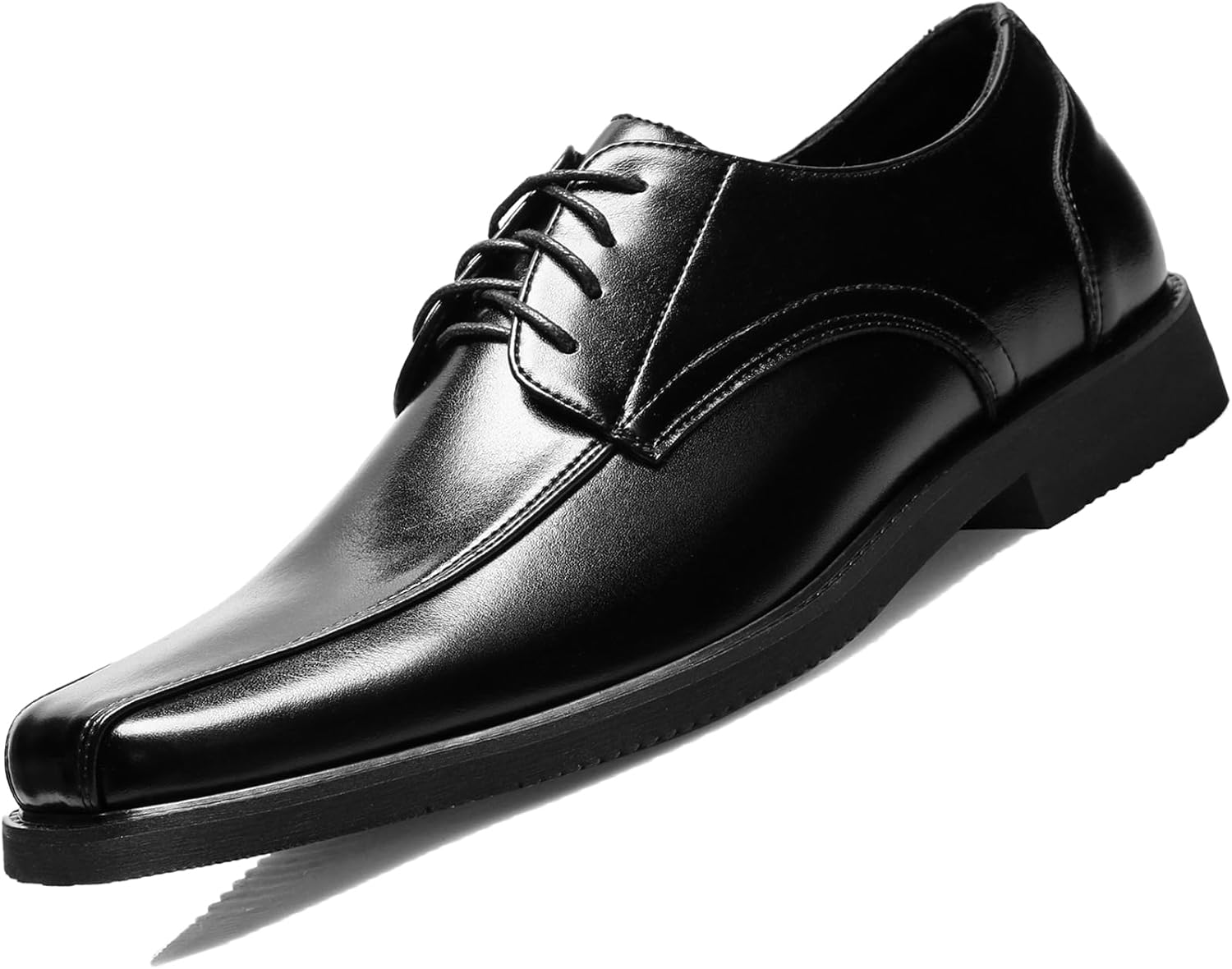 

Мужские кожаные оксфорды с квадратным носком на шнуровке, с комфортной подкладкой, легкие, с нескользящей подошвой, дерби на каждый день, для бизнеса, вечеринок, работы и свадеб Adkgbe, черный