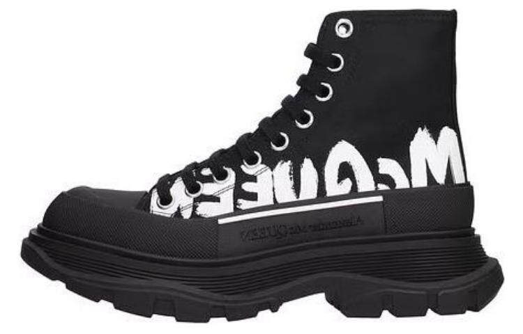 Женские ботинки Alexander McQueen Tread Slick, черный/белый