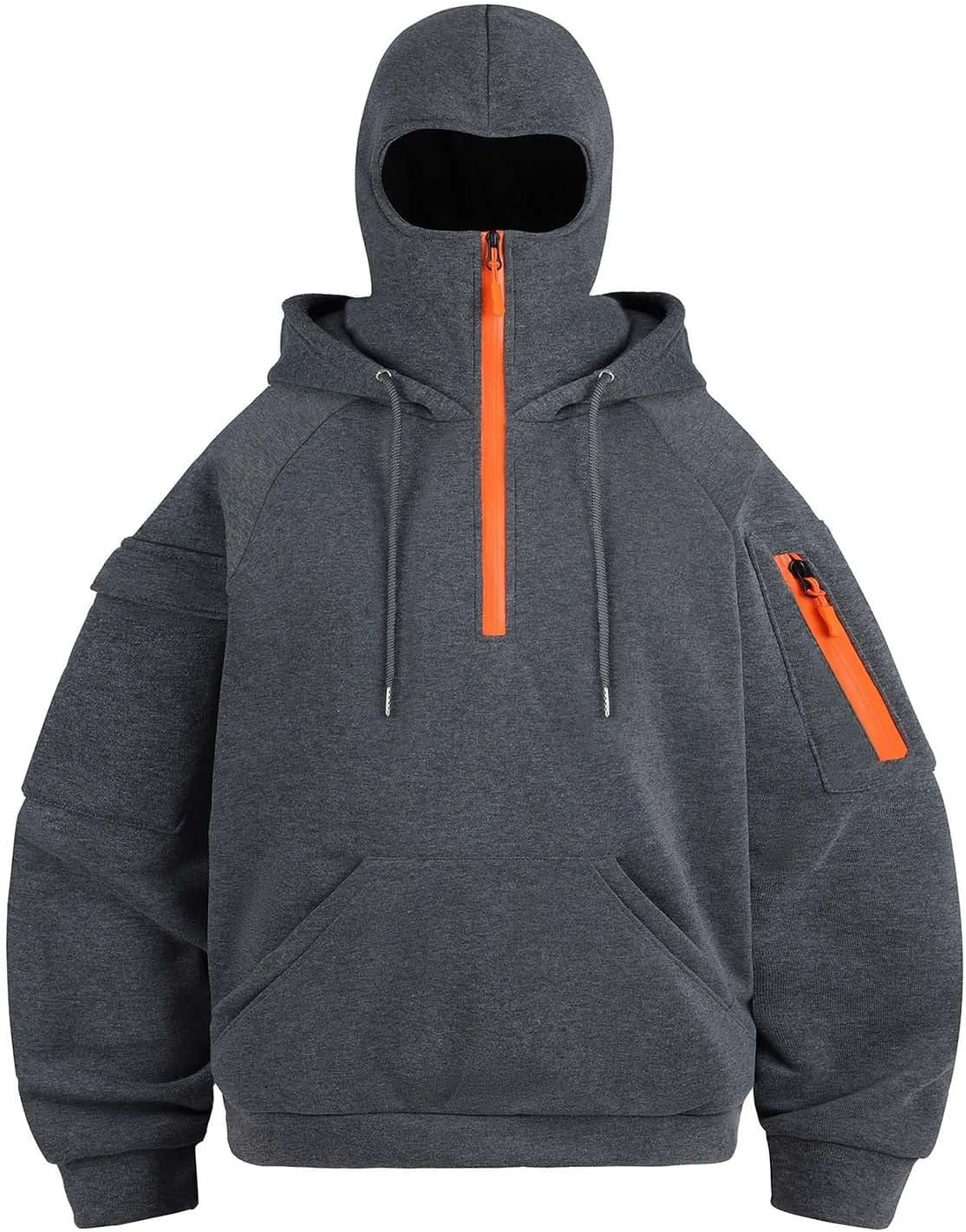 

Мужской худи-полузип с карманами, багги