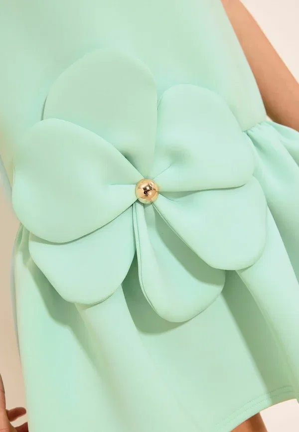Платье повседневное Lipsy, Regular fit 3d flower scuba occasion dress, цвет мята — фото 4