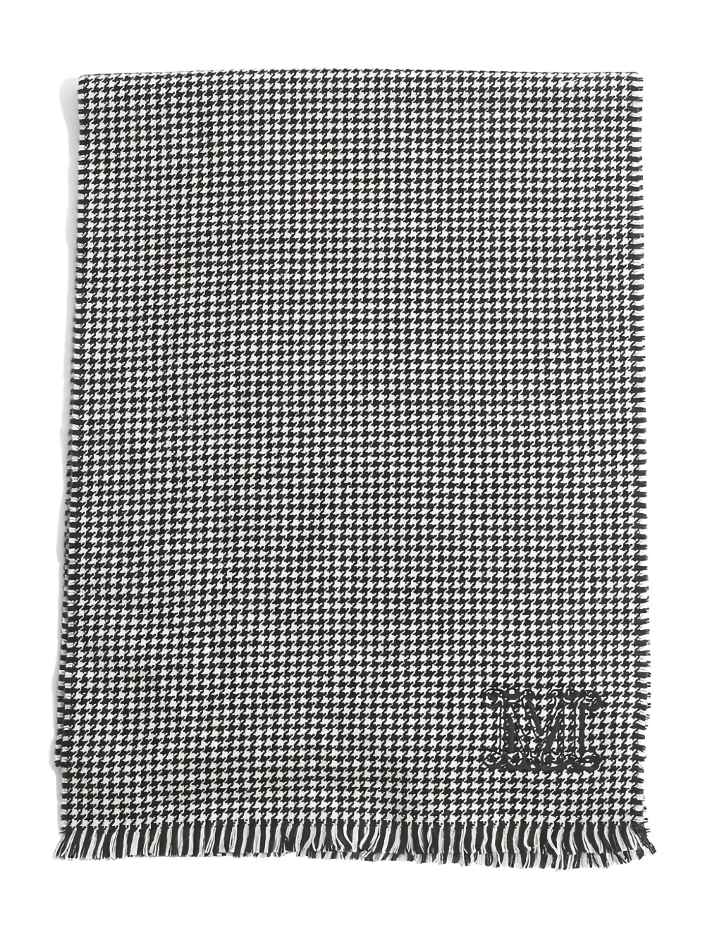 

Шарф с бахромой в гусиную лапку Max Mara, черный