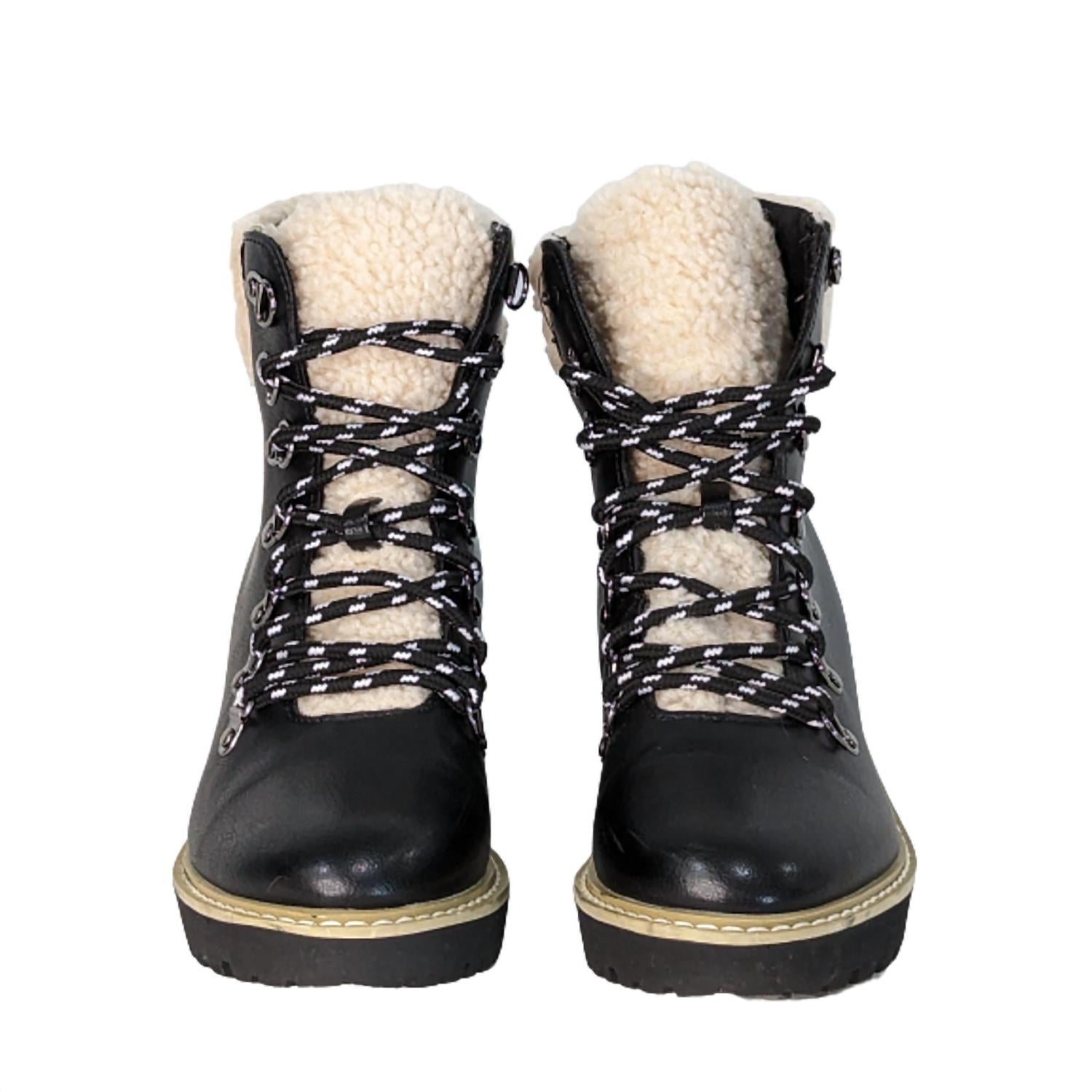 Женские угги Sherpa на клиновидной подошве, черные Corkys Footwear — фото 3
