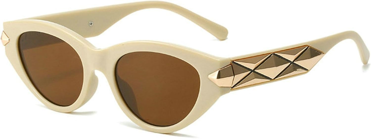 

Хелена Сексуальные солнцезащитные очки в стиле панк «кошачий глаз» в маленькой оправе для женщин и мужчин, роскошные солнцезащитные очки в стиле Y2k, женские очки с градиентным переходом цвета в стиле 2000-х helena, Beige