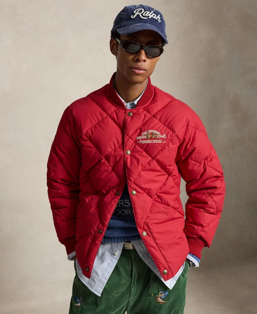 Стеганая куртка с вышивкой Polo Sportsman Polo Ralph Lauren, Sweet Tomato