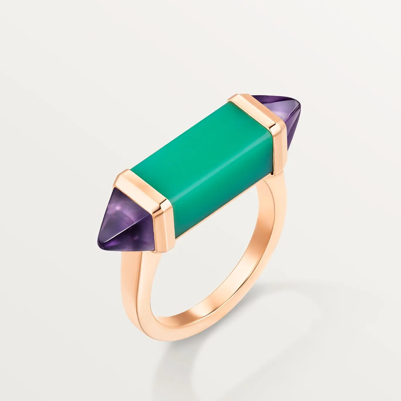 

Кольцо Cartier Les Berlingots de Cartier, розовое золото/хризопраз/аметист
