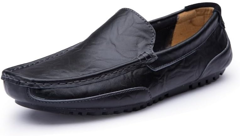 

Мужские классические лоферы, кожаные мокасины без застежек, для формальной, повседневной и деловой работы, ежедневной ходьбы, вождения и т.д Zestrelax, черный