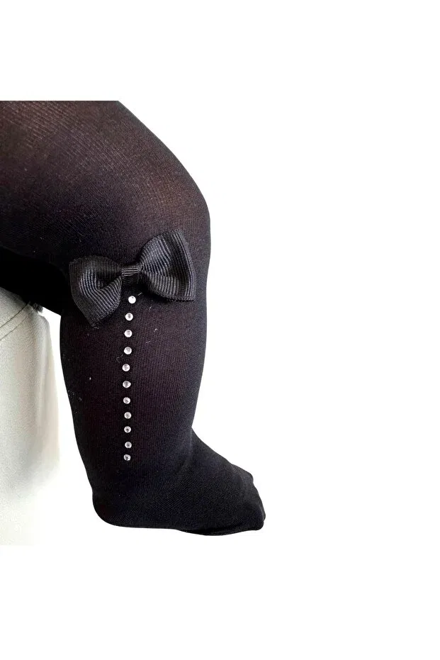 Детские колготки с принтом Baby black fancy soft bamboo thick winter pantyhose Daymod, Black