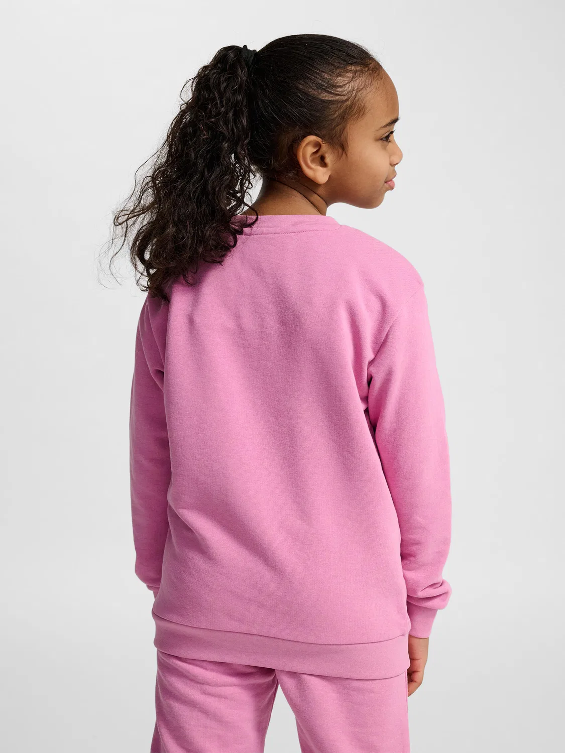 Детский свитшот с круглым вырезом Hmljr Base Hummel, Rosa Bonbonrosa Hellrosa — фото 3
