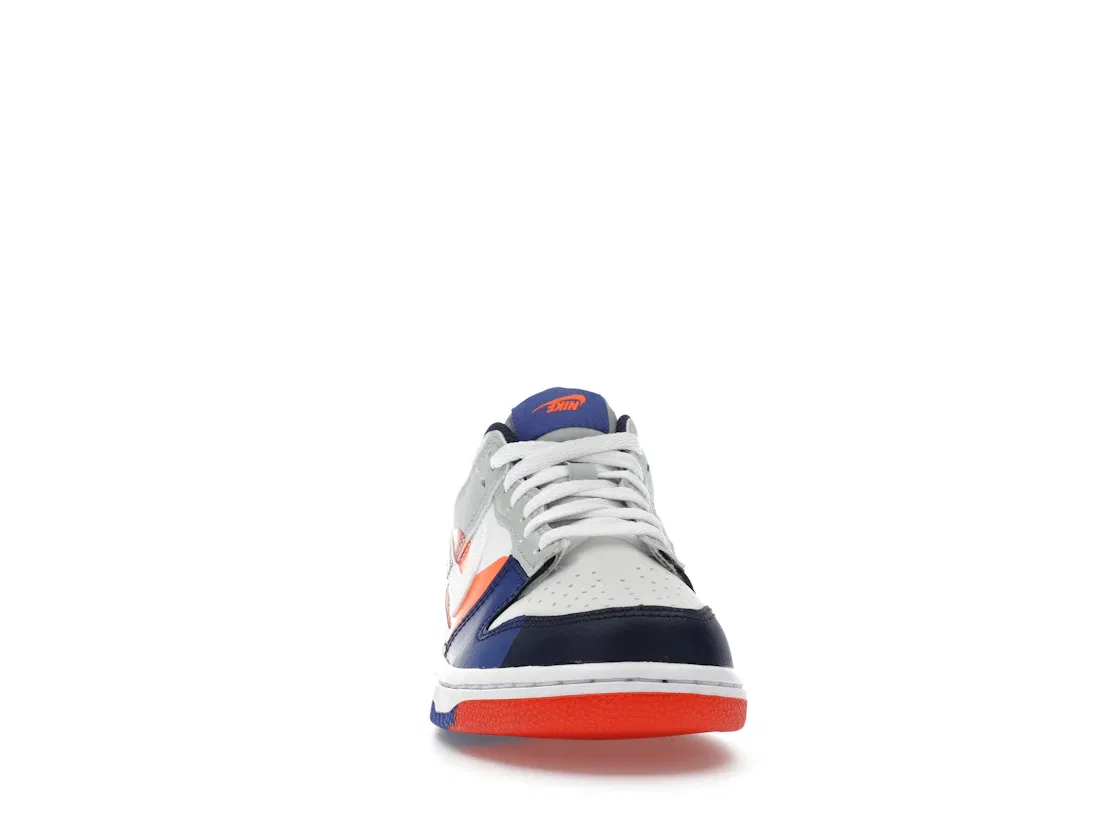 Детские кроссовки на шнуровке Nike Dunk Low SE, White/Light Silver/Midnight Navy — фото 2