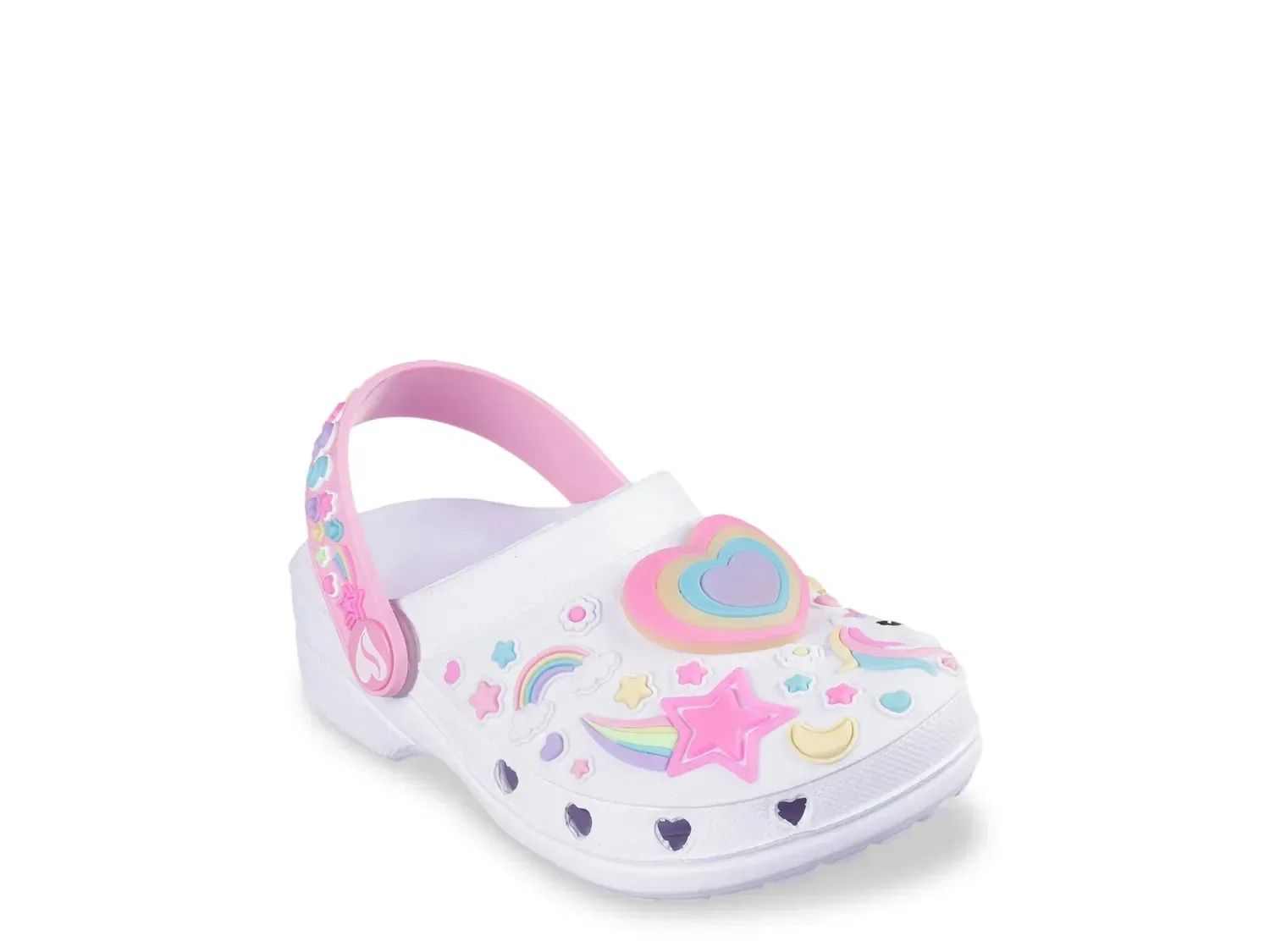 Светящиеся сабо Skechers Foamies Heart Charmer Girly Land с рисунком единорога, белые