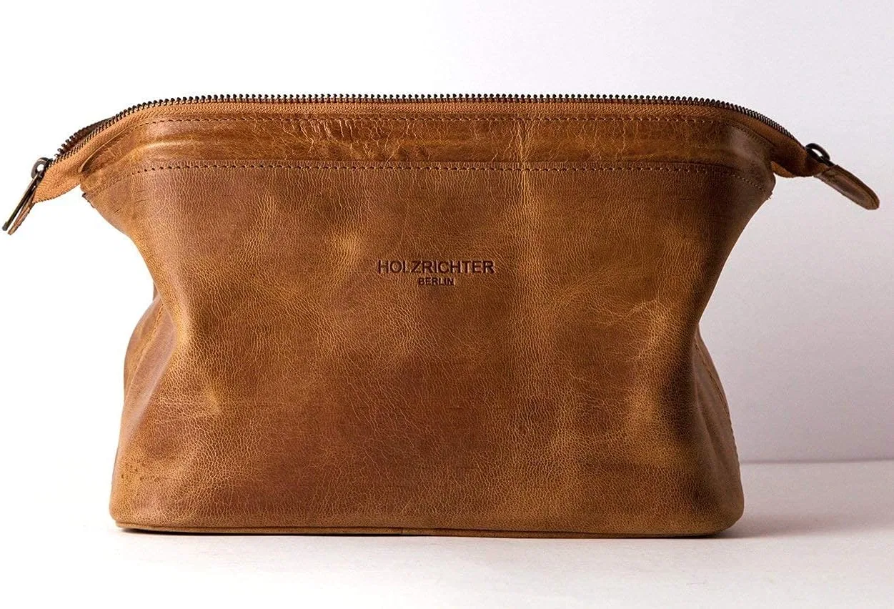 Косметичка из натуральной кожи, HOLZRICHTER Berlin, 1 шт, M, Camel Brown — фото 4