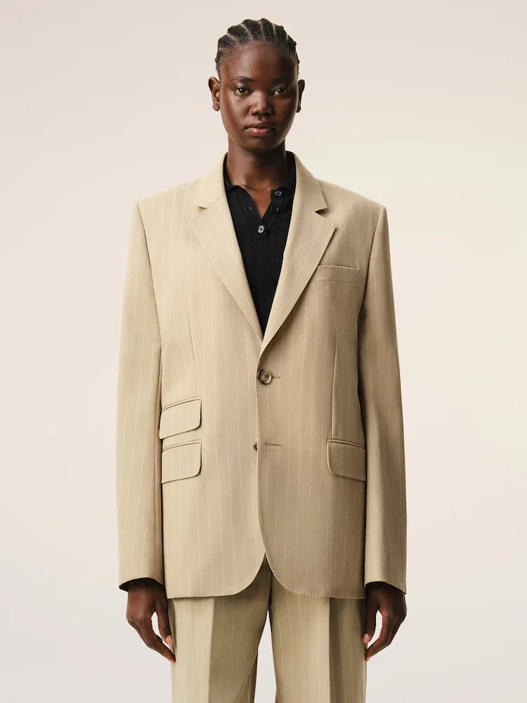 Жакет однобортный свободный Boxy AMI PARIS, Beige — фото 2