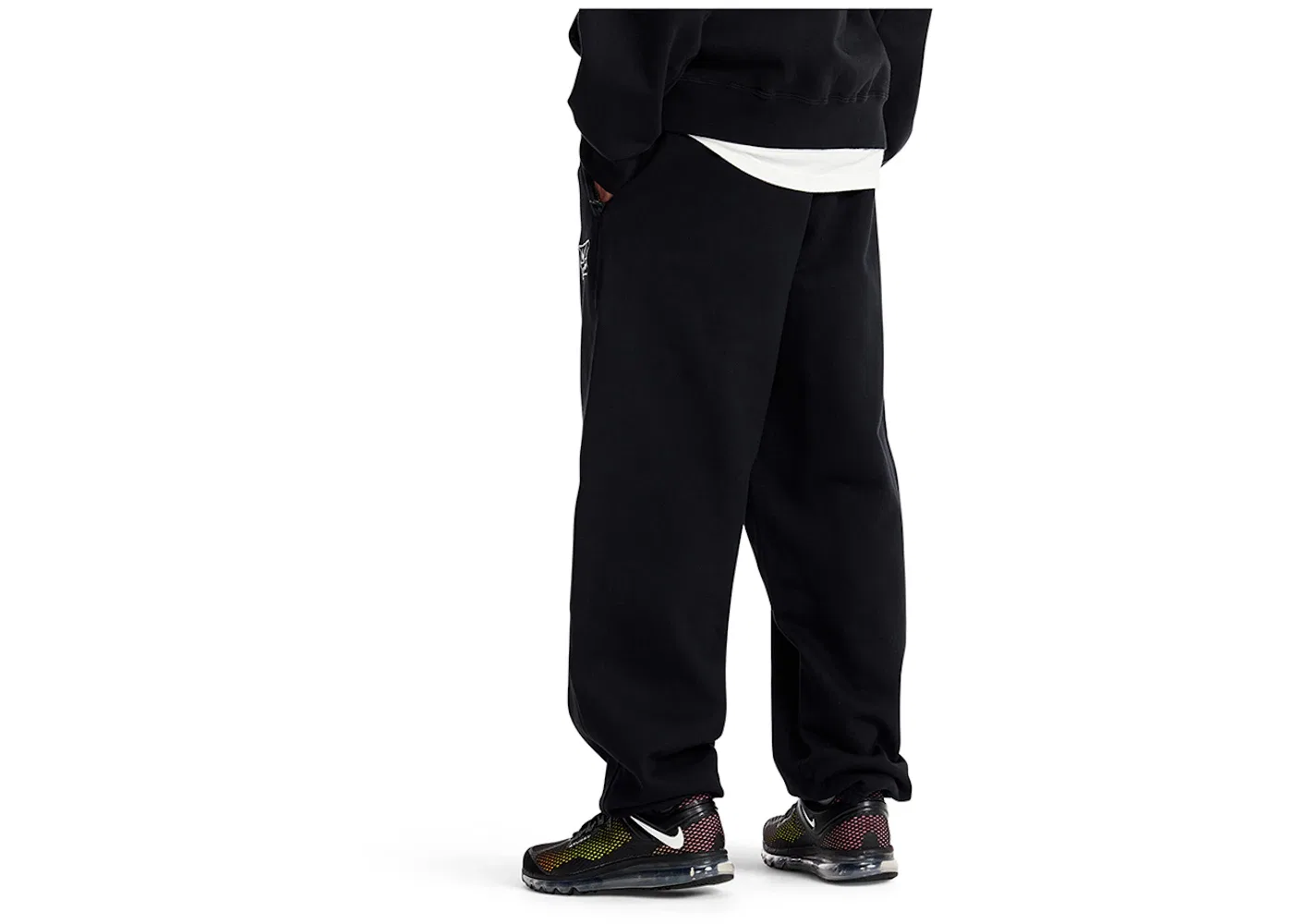 Мужские спортивные штаны с эффектом потертости Nike x Stussy Sweatpants, Black — фото 3