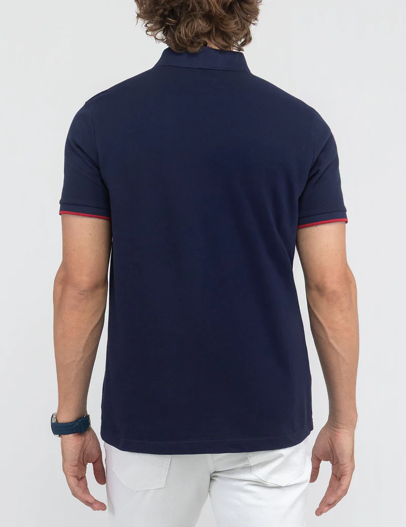 Футболка-поло U.S. Polo Assn Uspa Embossed Pique, темно-синий — фото 4