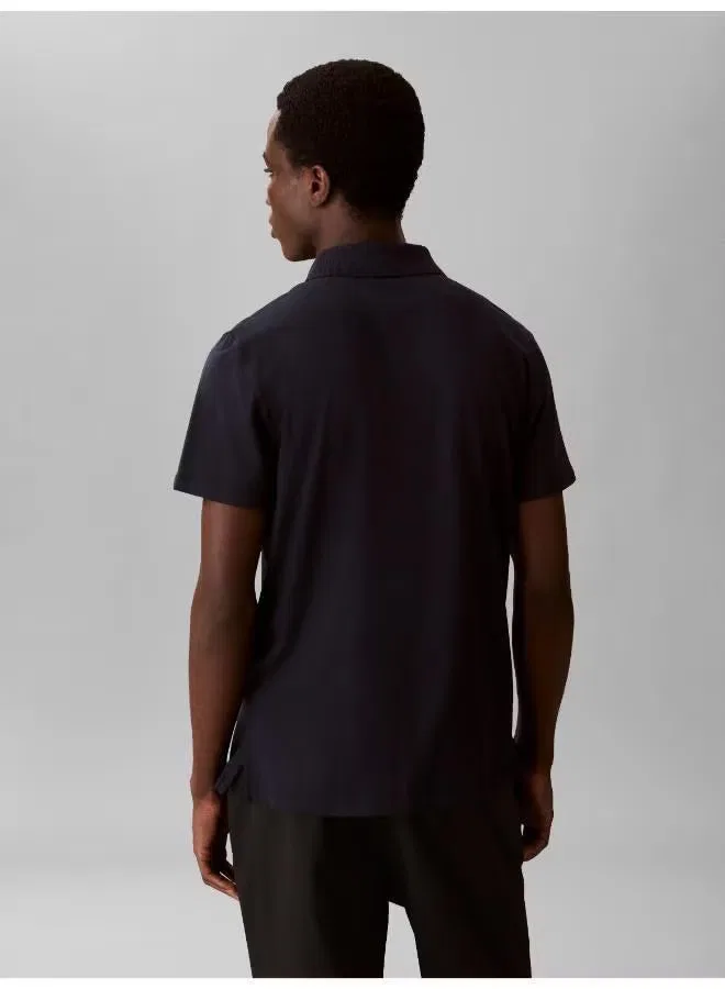 Поло с коротким рукавом, модель Slim fit, Calvin Klein, темно-синий — фото 2