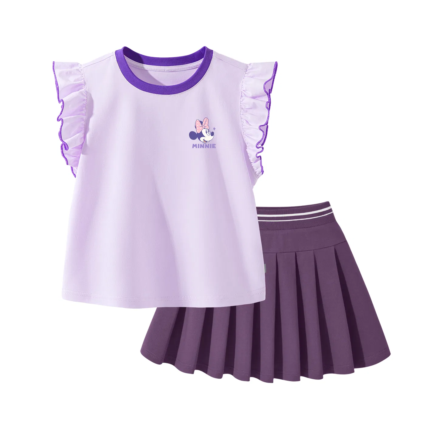 Детский комплект юбка с топом на бретелях Disney Dini Knot K Vanilla Purple+Solid Color Mu Purple, Цвет: Dini Knot K Vanilla Purple+Solid Color Mu Purple