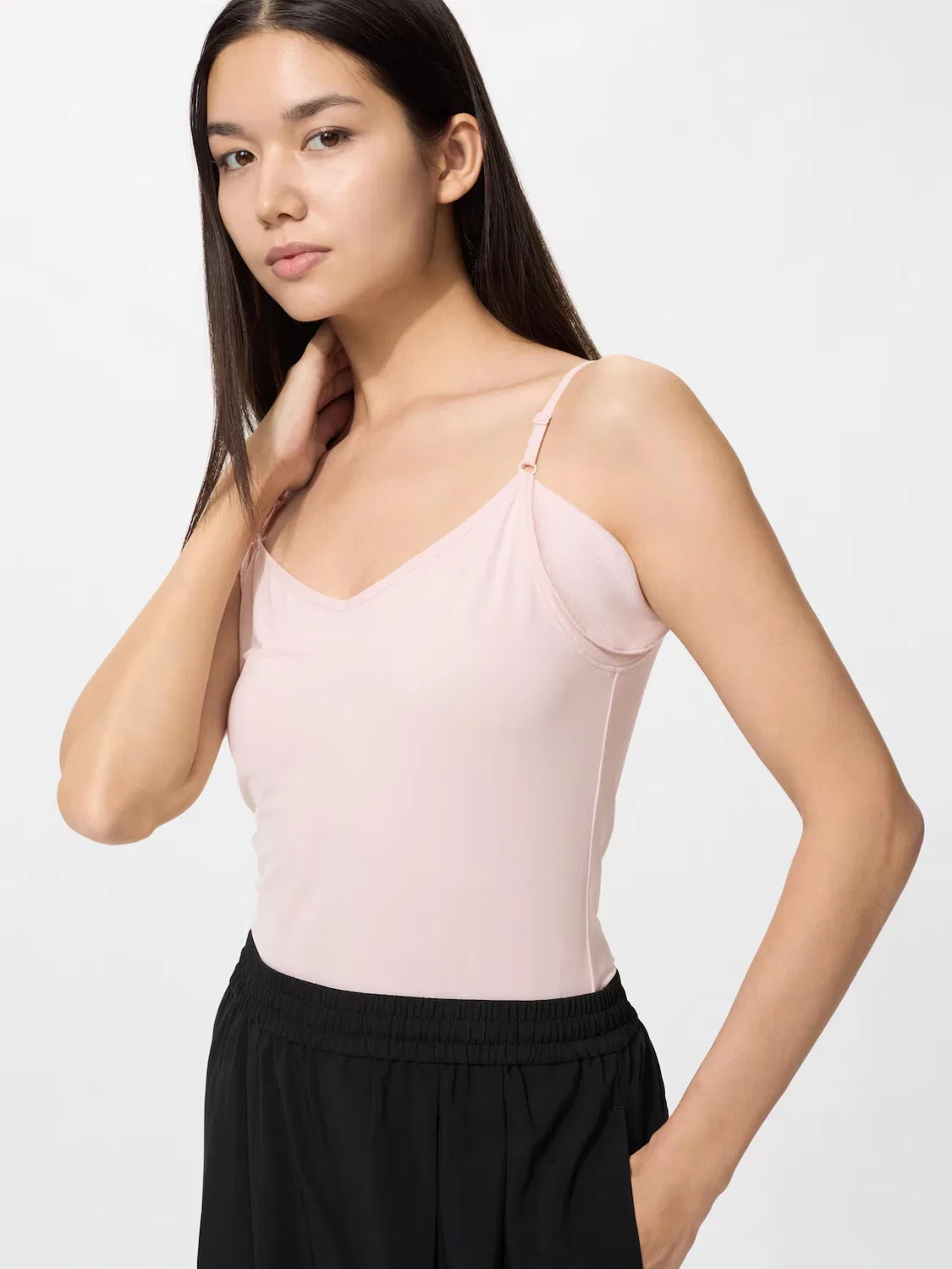 Майка Uniqlo Airism, из ацетата, для повседневной носки, розовый
