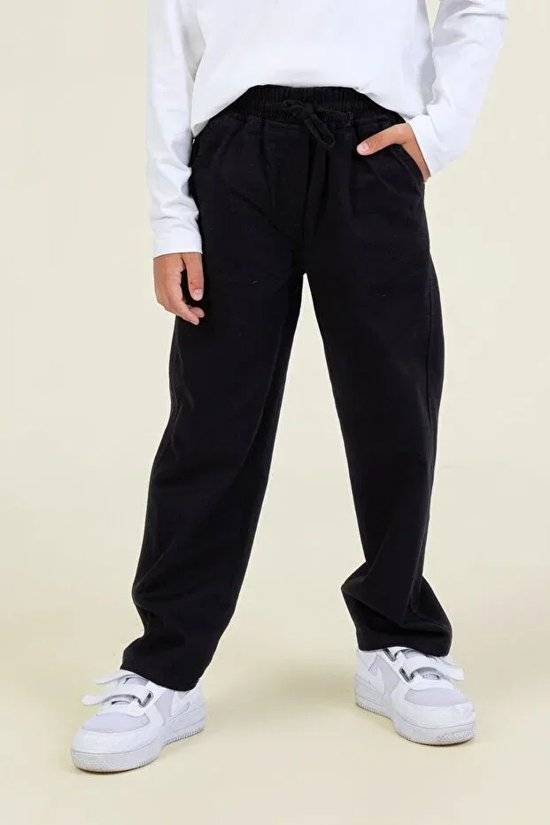 Детские брюки для мальчиков из габардина Relaxed Fit Dmb Boys & Girls, Black — фото 2