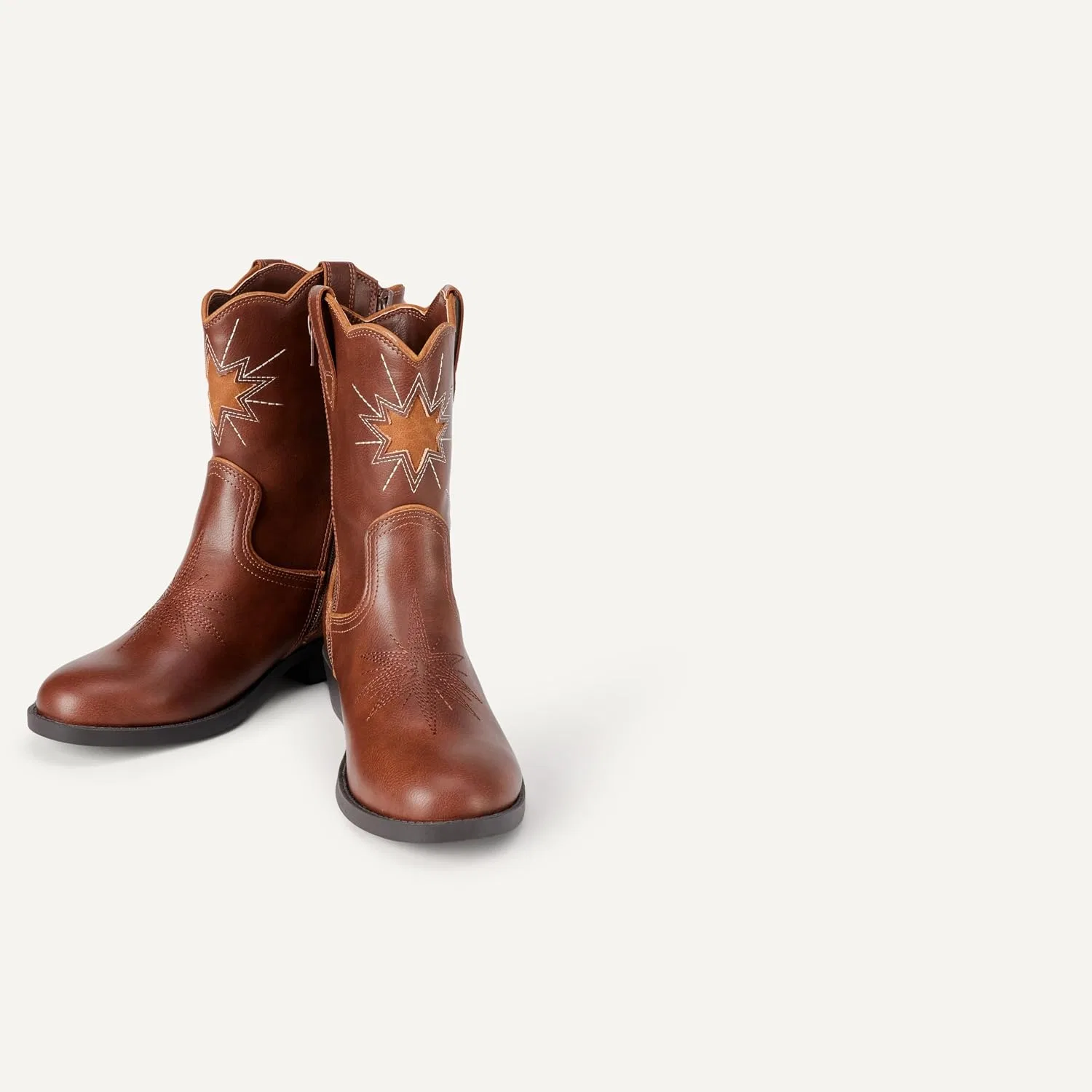 Детские сапоги для девочек с западным принтом Amazon Essentials, Brown — фото 3