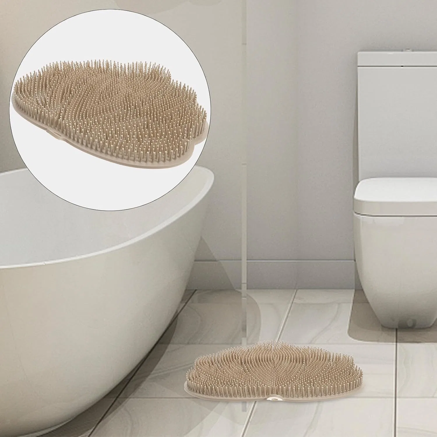 Скребок для тела и ног COLLBATH, TPE, 30x25.5x2 см, Khaki — фото 2