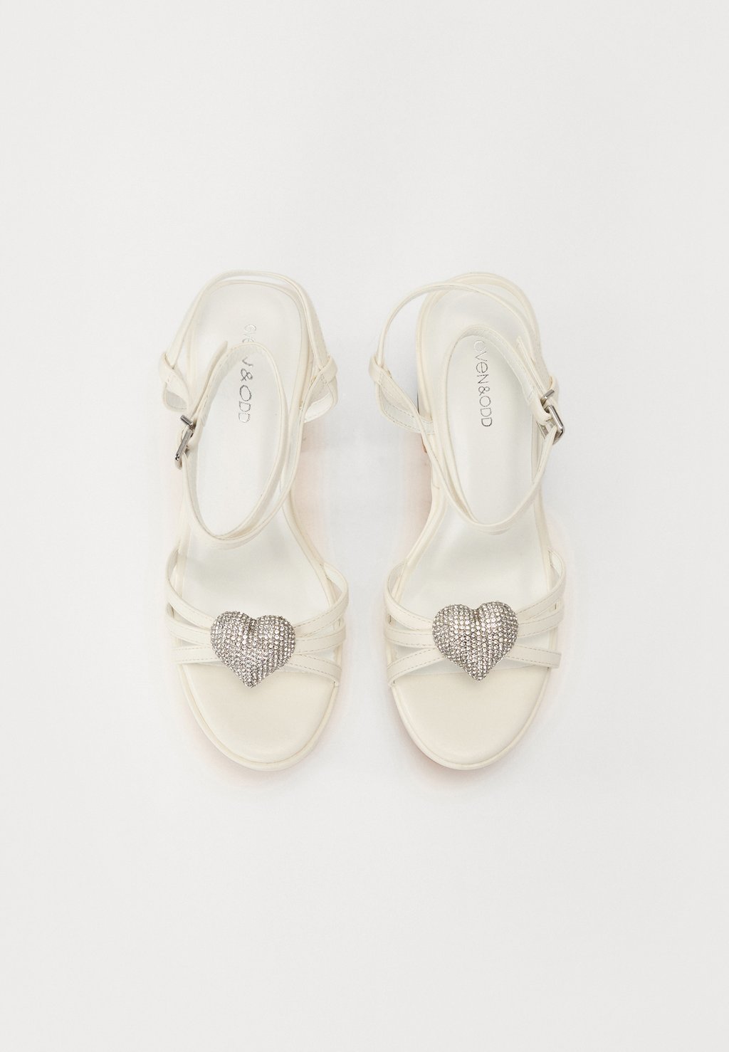 Босоножки на высоком каблуке Ankle cuff sandals Even&Odd Wide Fit, белый — фото 4