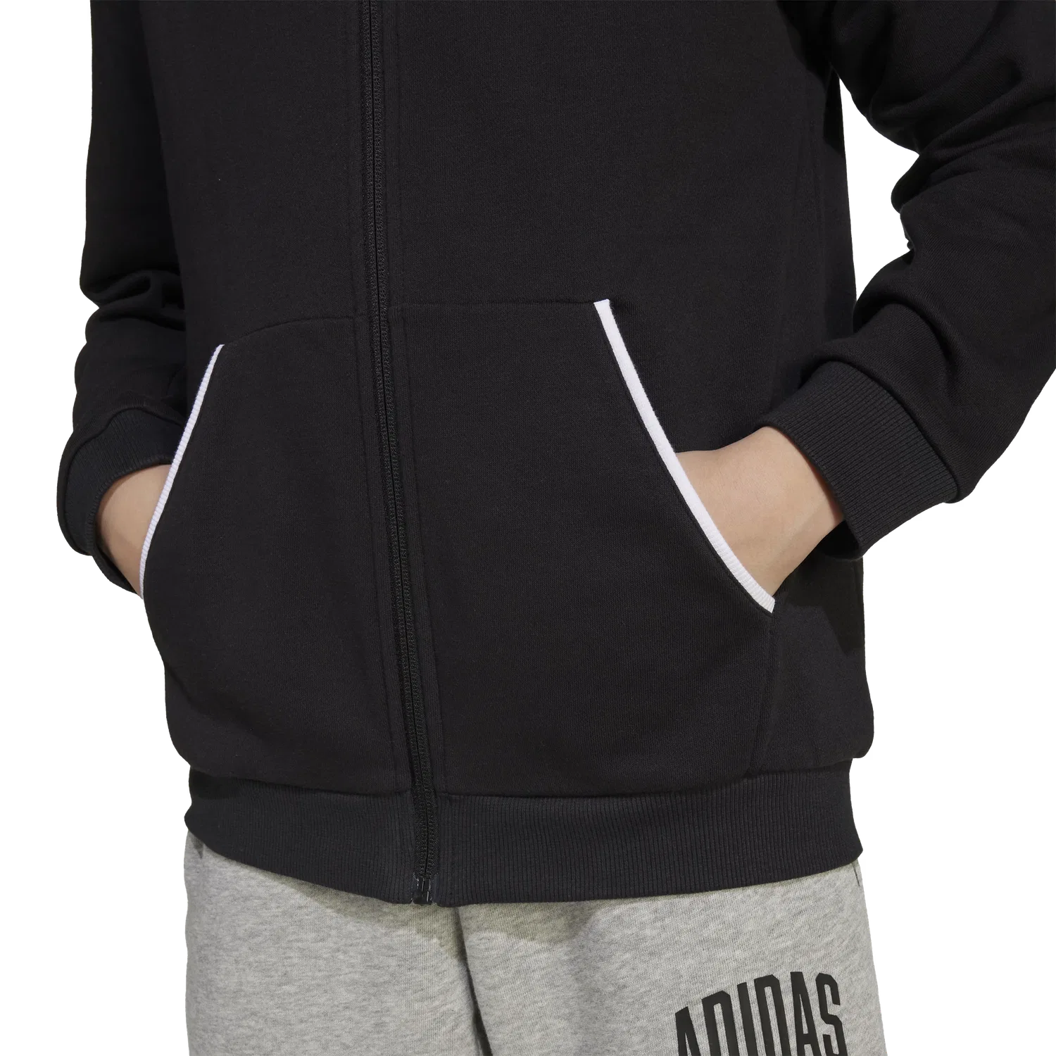 Детская тренировочная куртка Adidas, черный — фото 4