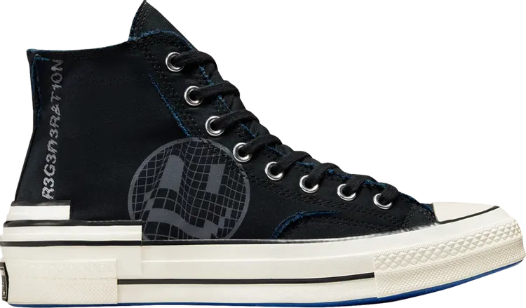 

Кроссовки Converse Chuck 70 Hacked Heel High Tear Away - Black Blue, черный