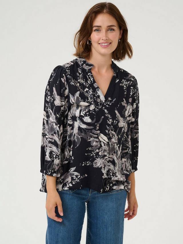 

Топ Isa с цветочным принтом KAFFE, Black/White