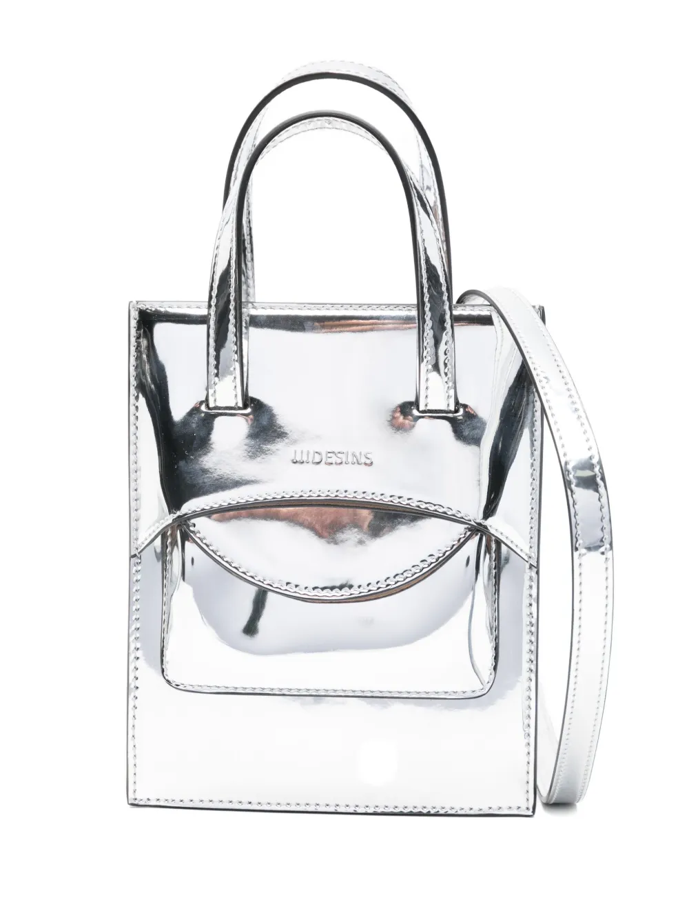 

Сумка-тоут Flap Mirror размера мини Hidesins, серебристый