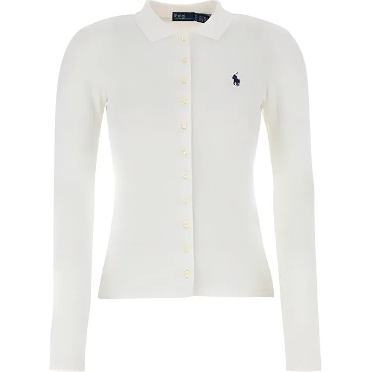 Женская футболка-поло с длинным рукавом Polo Pony Motif Polo Ralph Lauren, Ecru