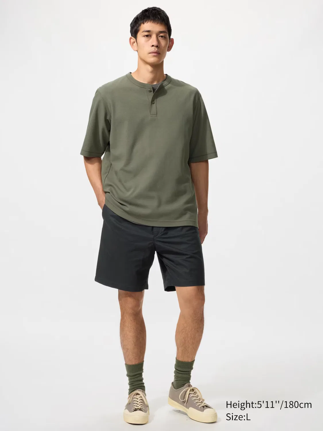 Шорты Uniqlo, льняные смесовые, черные