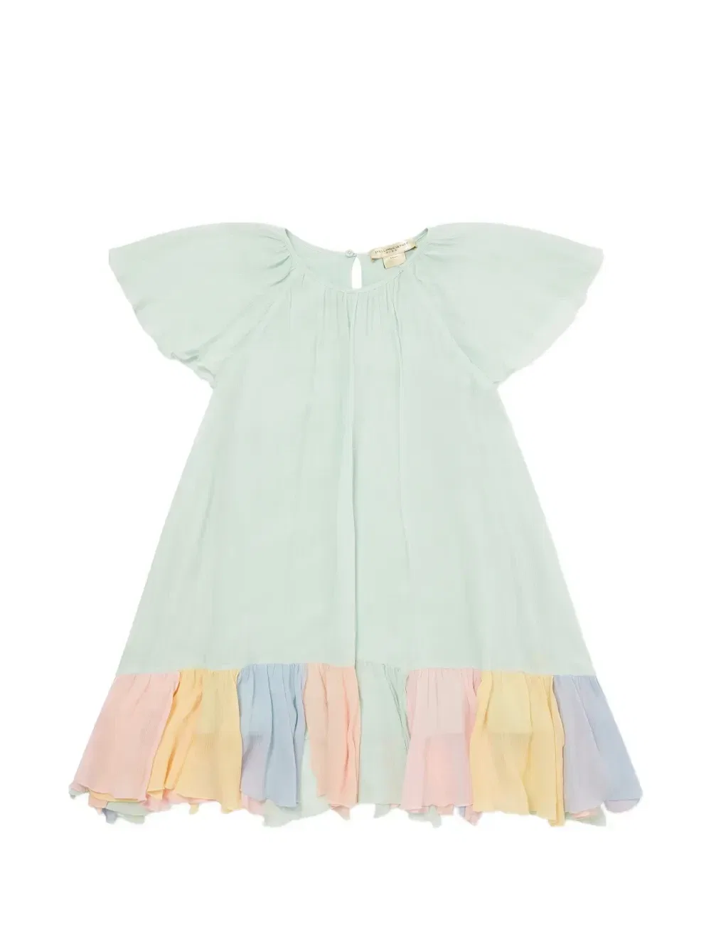 Расклешенное платье с воланами Stella McCartney Kids, зеленый