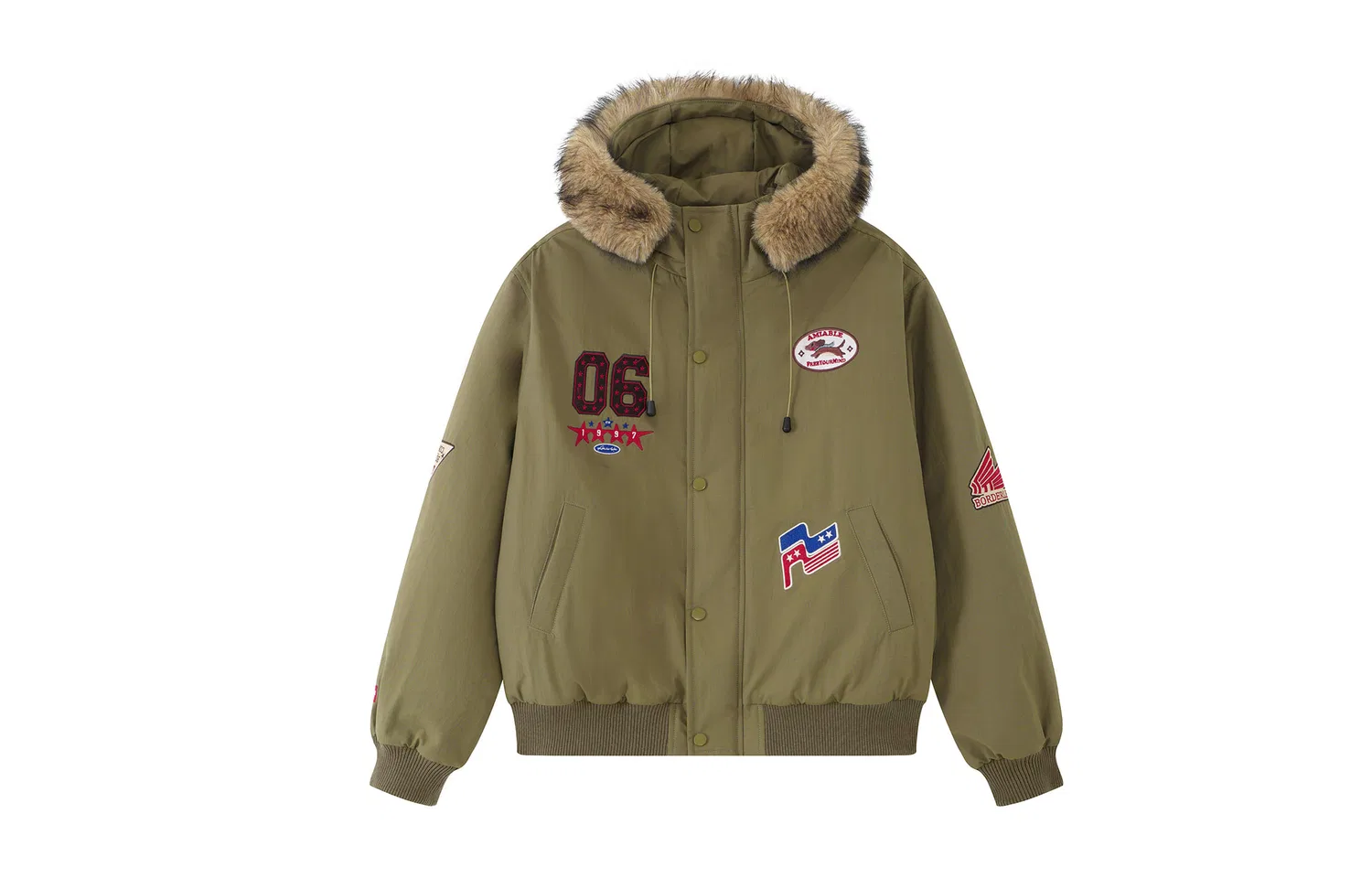 Детский пуховик с капюшоном Army Green F426, Army Green