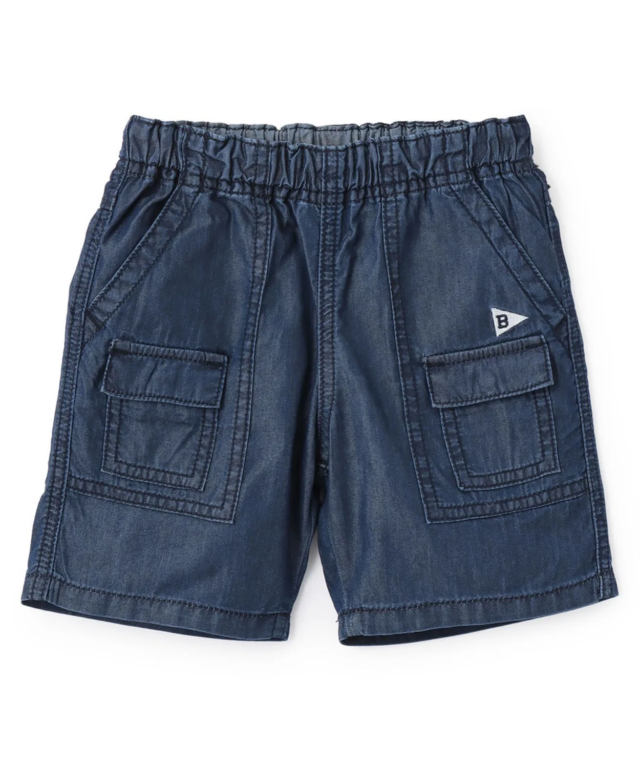 Детские шорты из холодящего денима с флап-карманами KP BOY, Navy