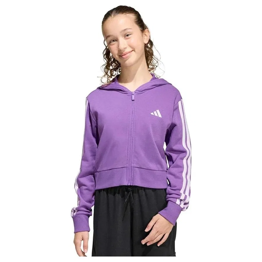 Детский спортивный свитшот с капюшоном adidas, Фиолетовый — фото 2