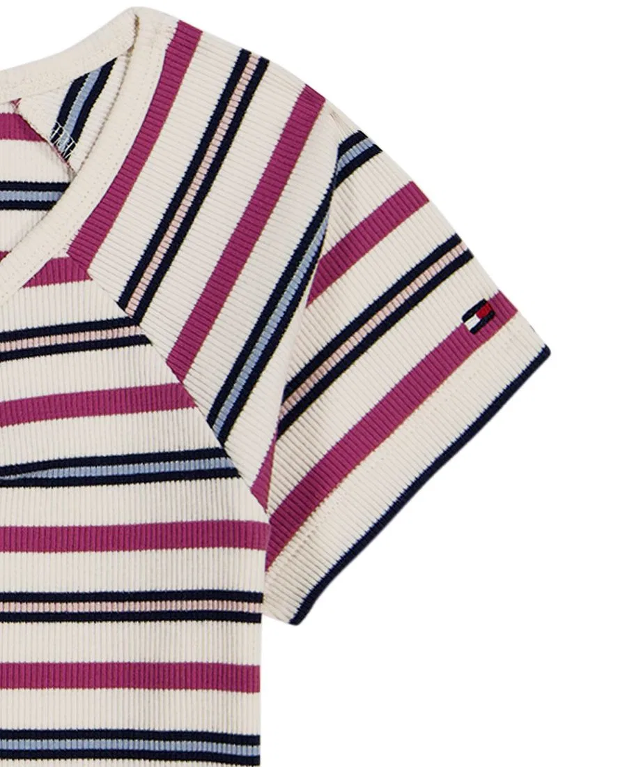 Детское топ для девочек с V-образным вырезом Tommy Hilfiger, Natural — фото 4