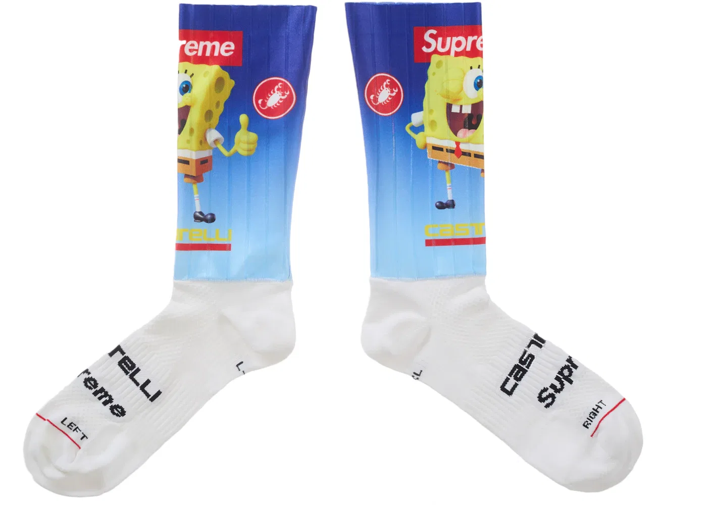 Унисекс носки с принтом Supreme SpongeBob SquarePants Castelli Cycling Sock (1 Pack), White