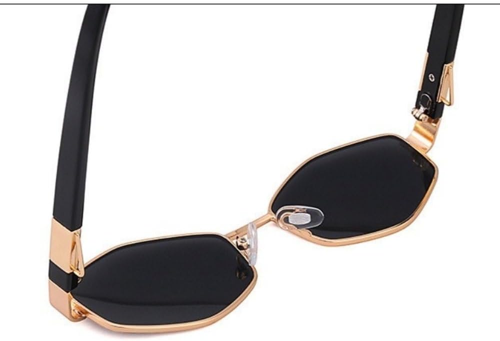 

Модные ретро-солнцезащитные очки в форме шестиугольника с цепочкой для женщин. Уникальные многоугольные солнцезащитные очки для женщин в маленькой оправе GHVWYX, C6greenyellow